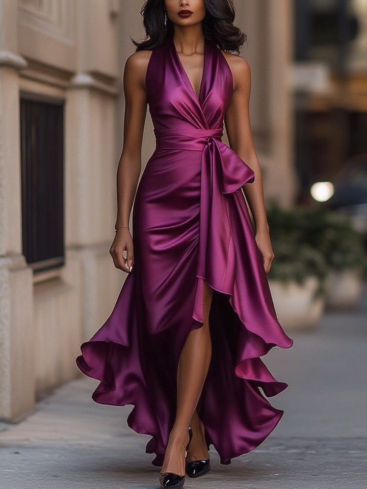 Satin Draped Waist Dress | The Spark