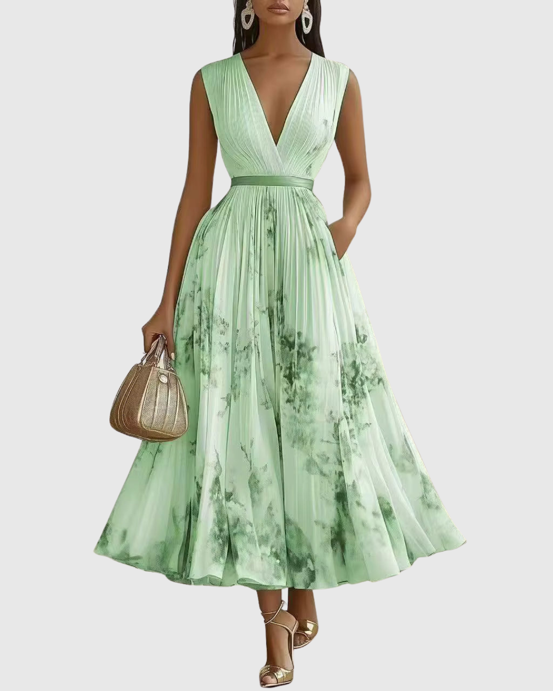 Siena™ - Elegant Pleated Maxi Dress