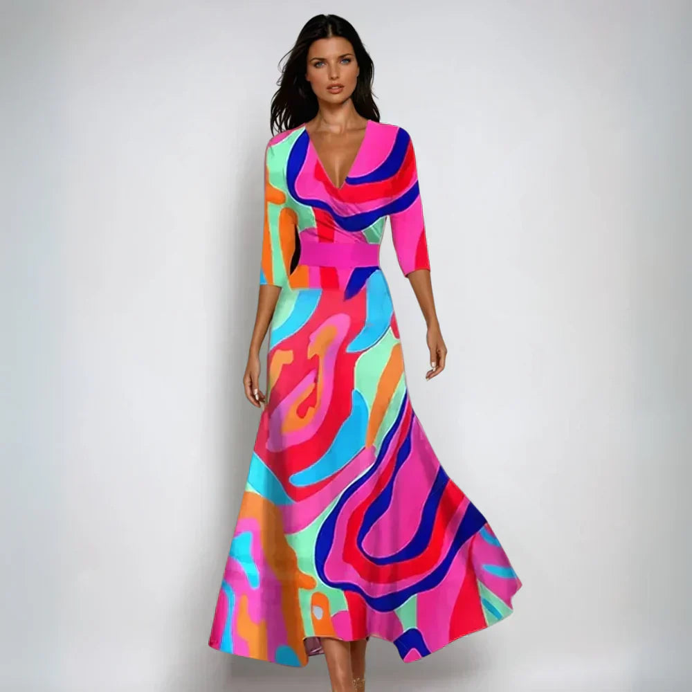 ELIANA™ | Elegant Floral A-Line Dress