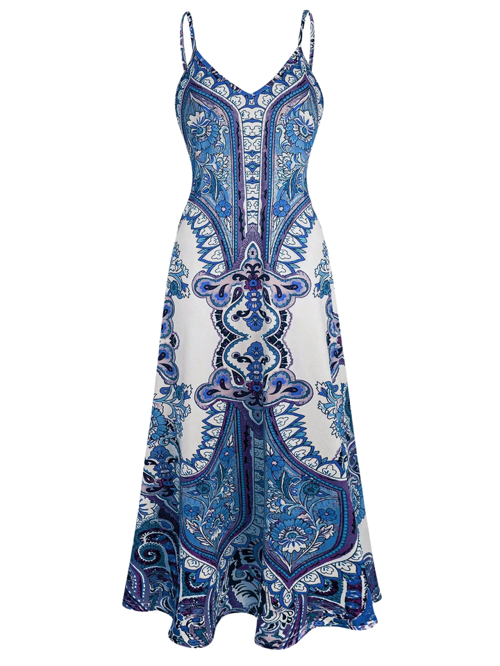 OTTILIE™ | Boho Floral Print Sleeveless Dress