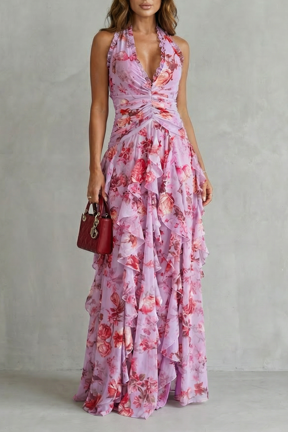 Bella | Long dress with halter neck