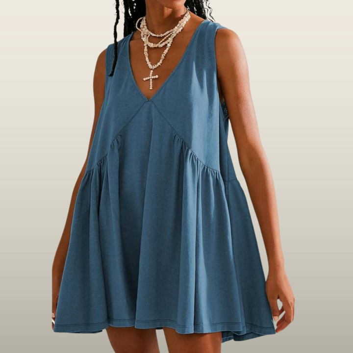 DANNA™ - Casual Women’s V-Neck Tank Dress with Flared A-Line