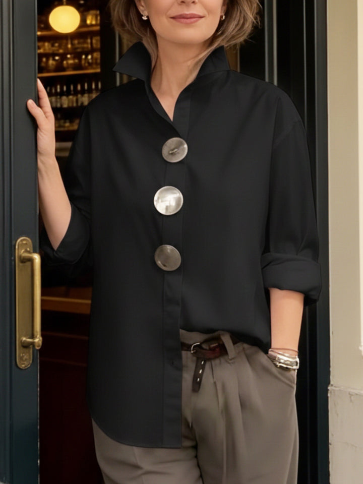 CAMILLE | Women’s Retro Blouse with Stand Collar
