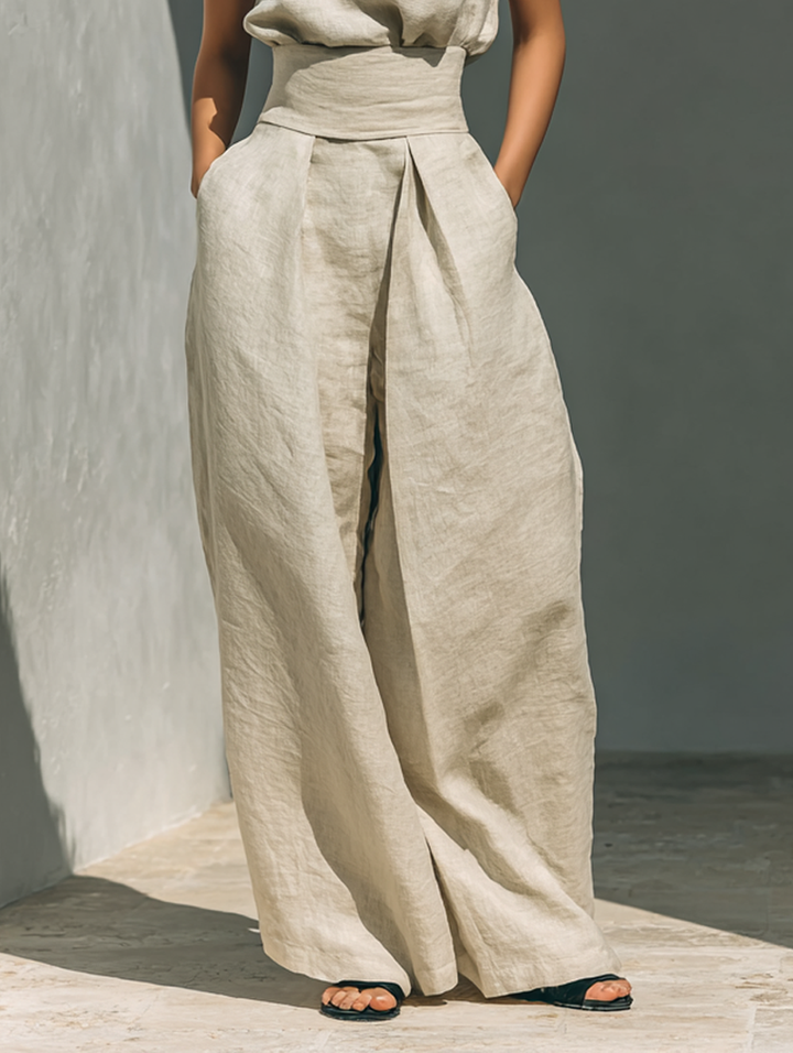 MARIA™ | Minimalist Tank Top and Wide-Leg Trousers Set