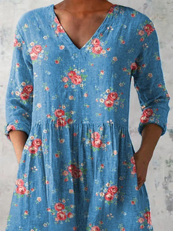 Mabel | Vintage Long Sleeve V-Neck Shirt