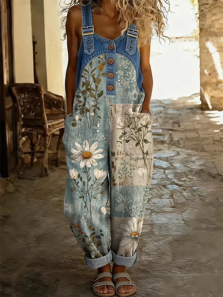 Ellinor – Floral Denim Jumpsuit