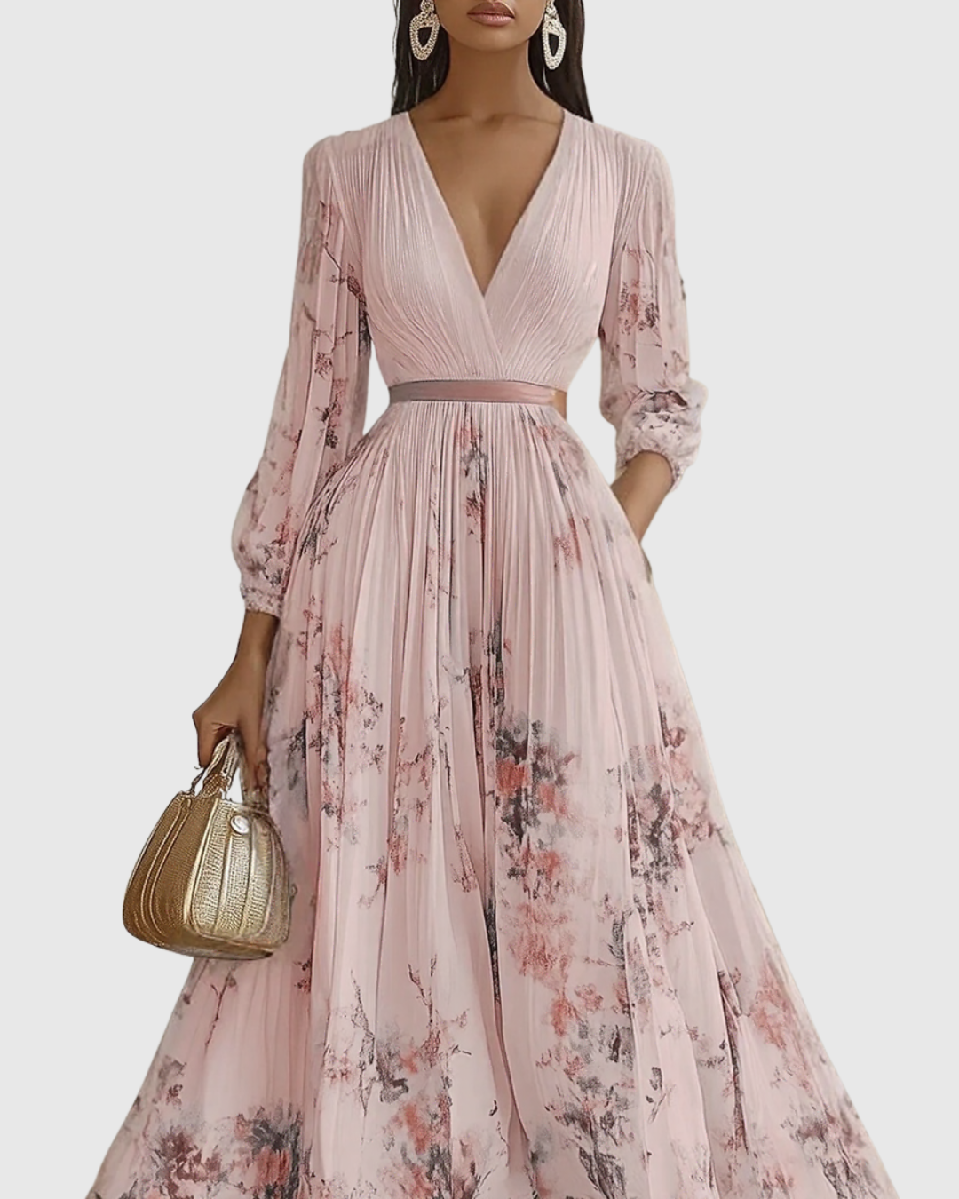 Siena™ - Elegant Pleated Maxi Dress