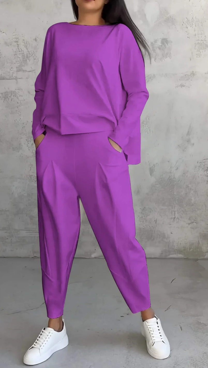 AMELIA | Casual Two-Piece Set with Round Neck and Long Sleeves