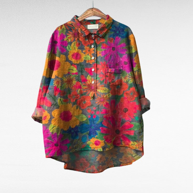 CAROLINE | Elegant Summer Linen Blouse