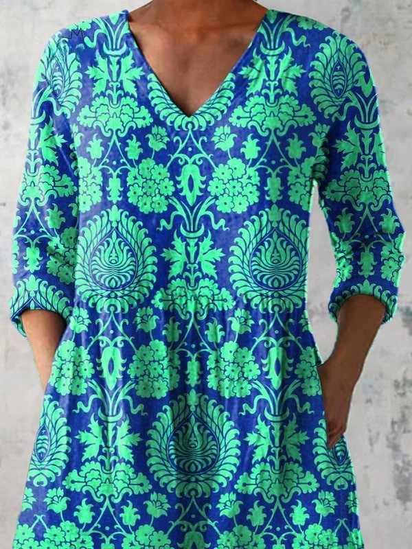 Beatriz | Vintage Long Sleeve V-Neck Shirt