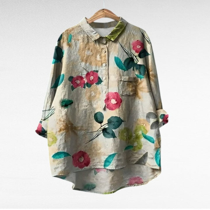 DARIA | Elegant Summer Linen Blouse