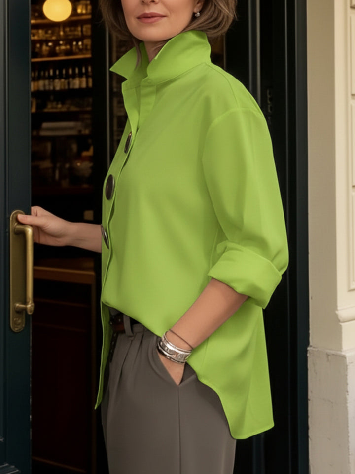 CAMILLE | Women’s Retro Blouse with Stand Collar