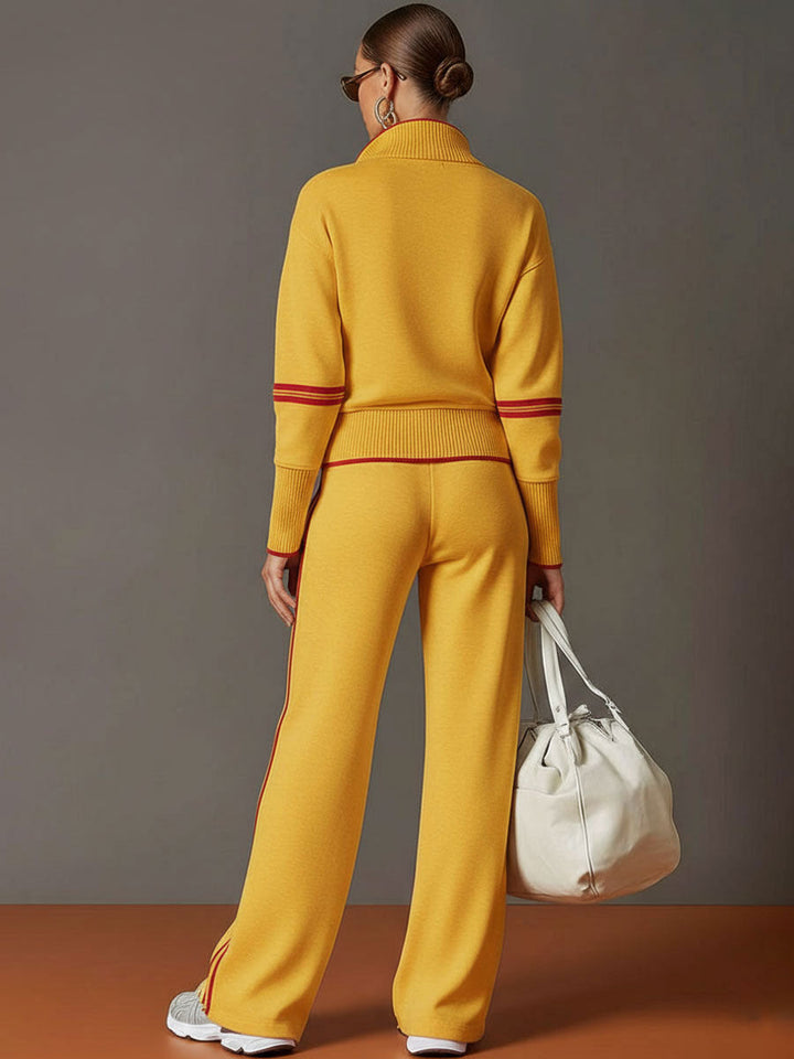 PRISCILLA™ | Elegant Sporty Set with Half-Zip Sweatshirt