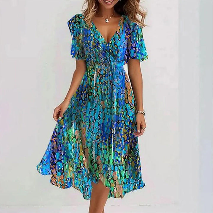 ELIRA | Women’s Casual Printed V-Neck Dress