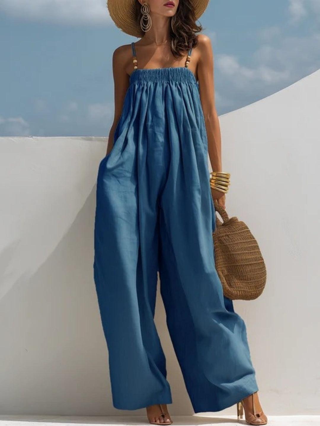 Madison | Wide Leg Denim Jumpsuit