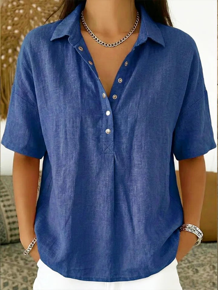 PABASARA™ | Blouse with Collar and Button
