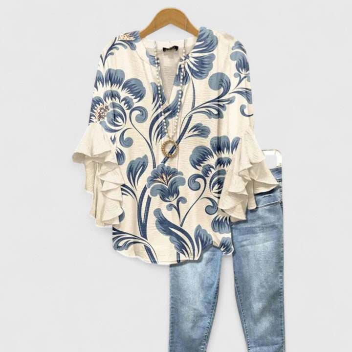 AURELIA™ | Ruffle Sleeve Statement Blouse