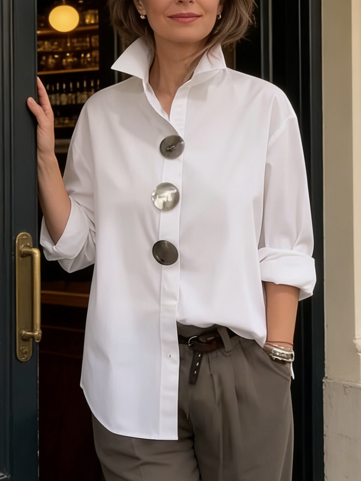 CAMILLE | Women’s Retro Blouse with Stand Collar