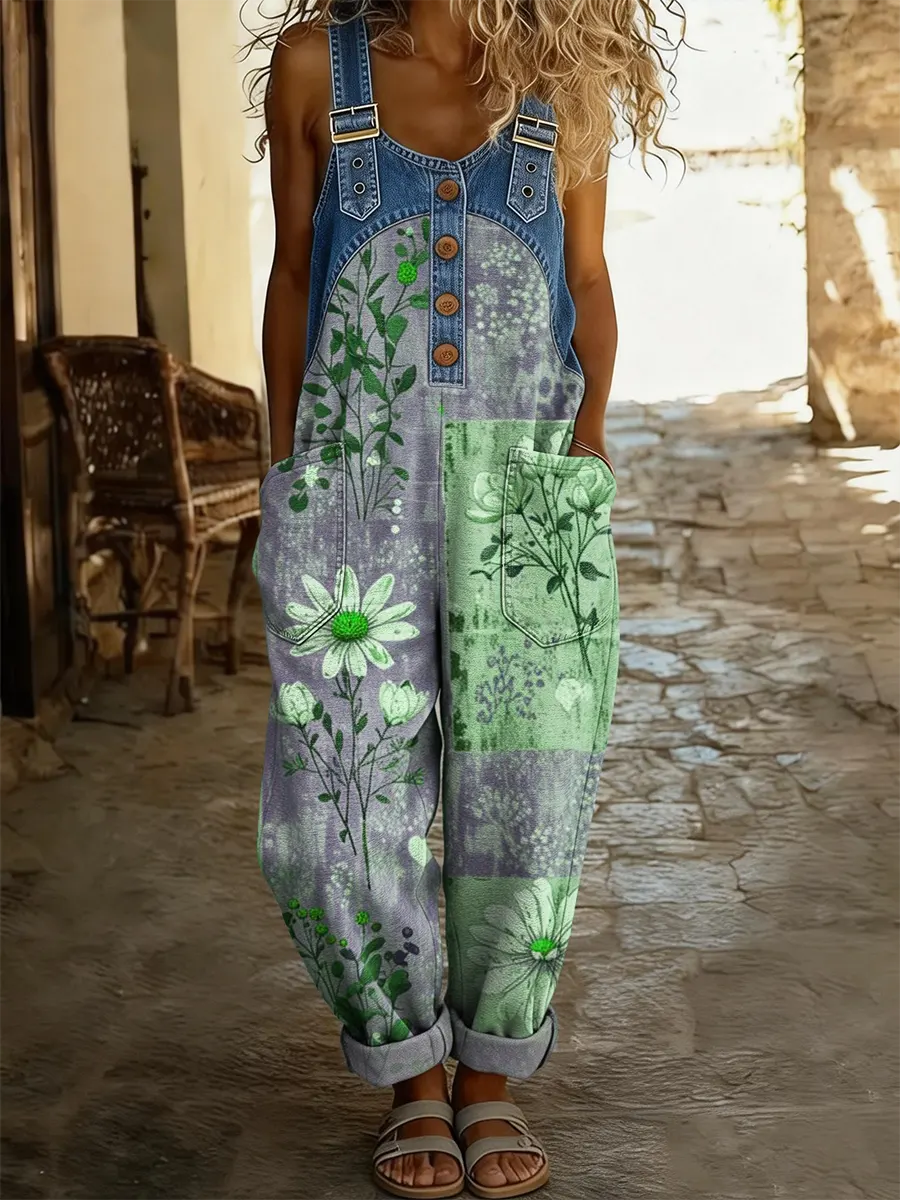 Ellinor – Floral Denim Jumpsuit