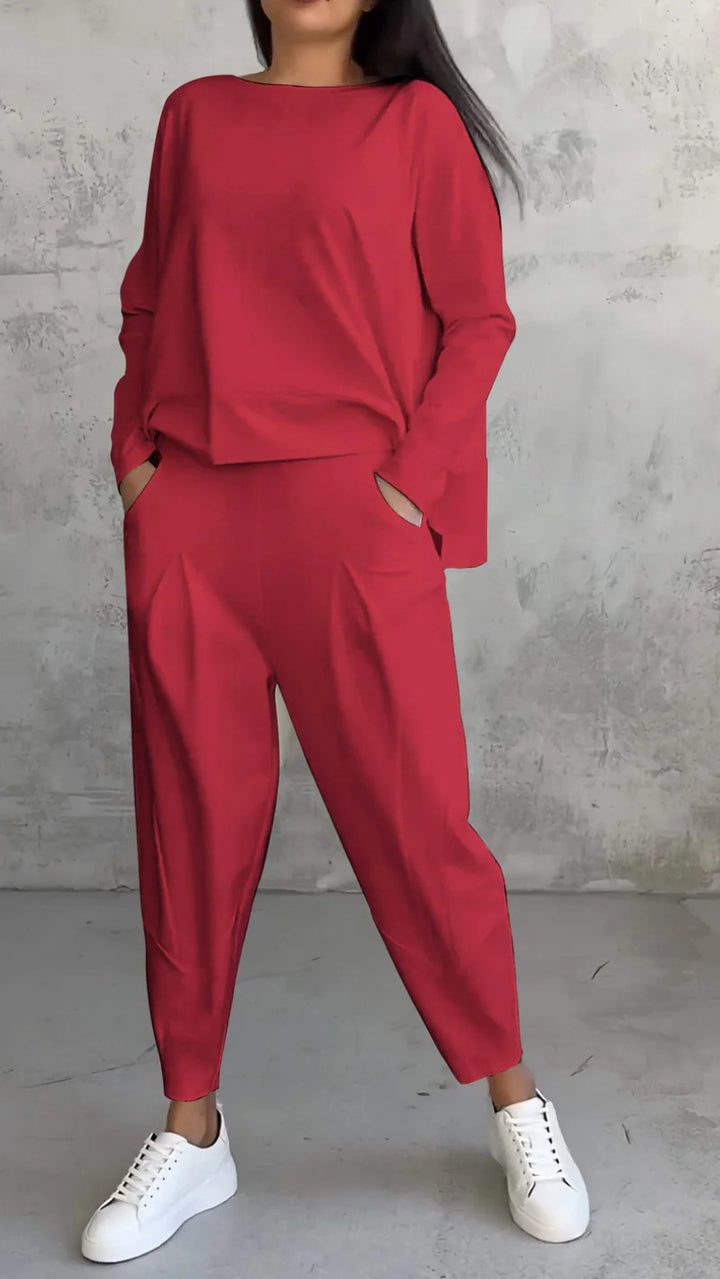 AMELIA | Casual Two-Piece Set with Round Neck and Long Sleeves