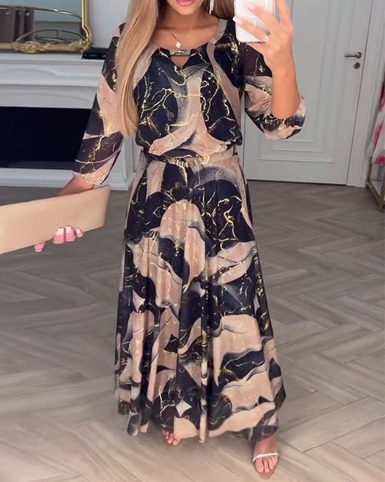 CAMILLE™ | Printed Chiffon Dress
