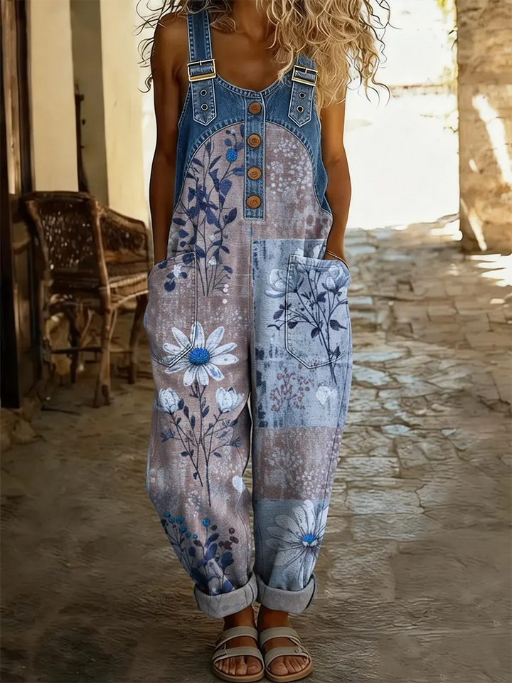 Ellinor – Floral Denim Jumpsuit