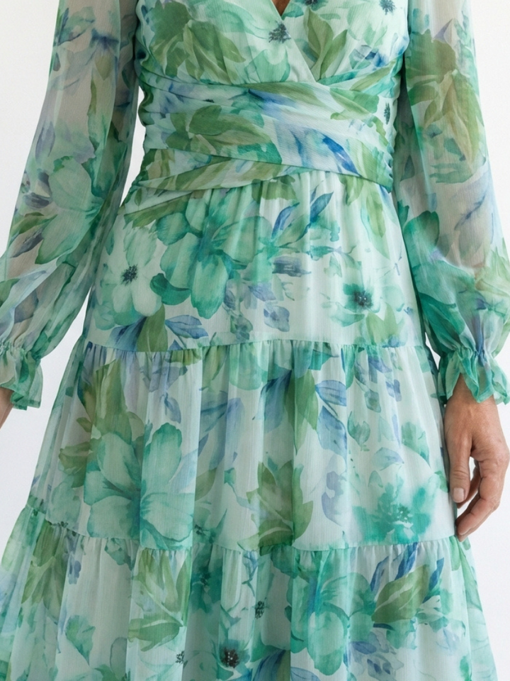 ALTHEA™ | Long Sleeve Floral Maxi Dress
