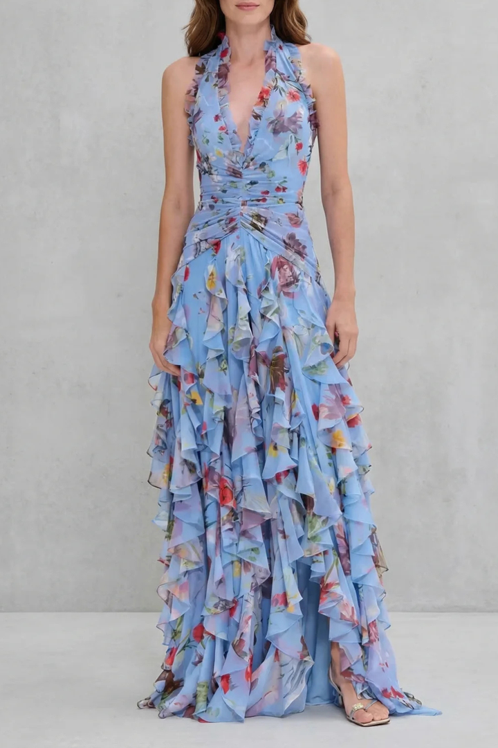 Bella | Long dress with halter neck