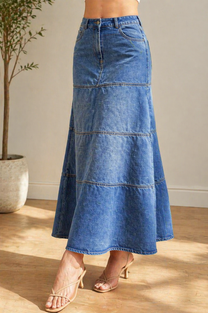 Mary | Midi Denim Skirt