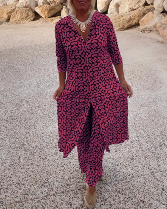 LAURA™ | Button-Front Printed Set