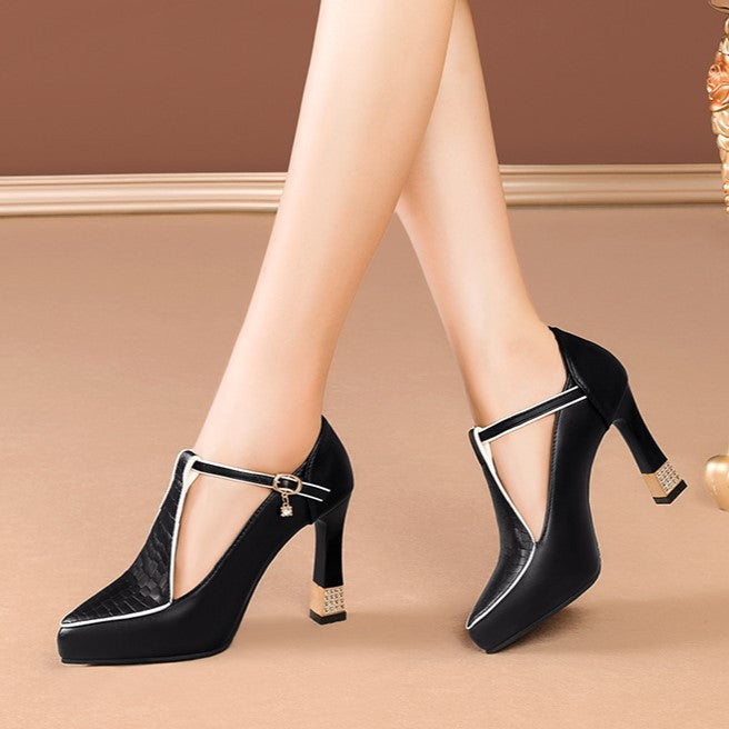 Aurora – T-Bar Jewel Court Shoes