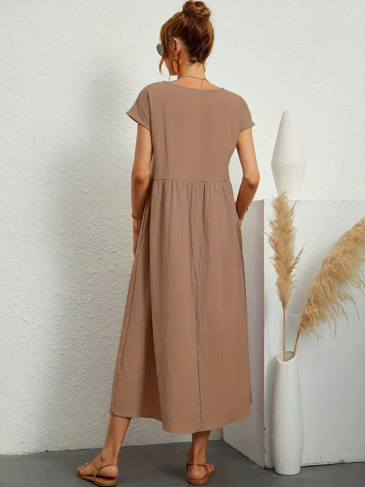 GABRIELA™ | Fluid Midi Dress of Timeless Elegance