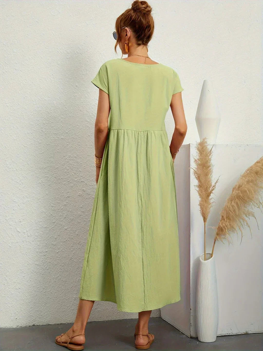 GABRIELA™ | Fluid Midi Dress of Timeless Elegance