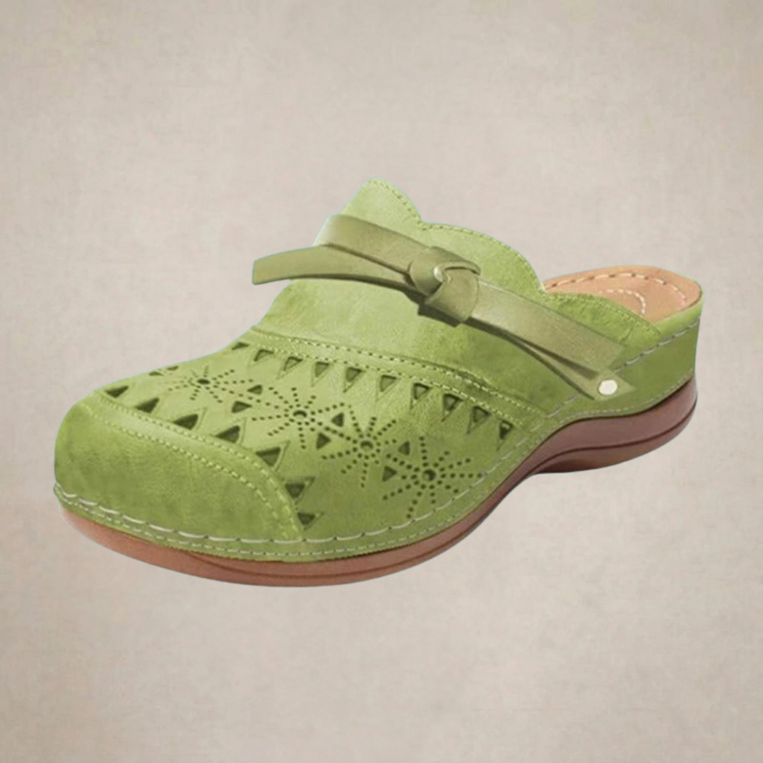 NICHOLLE™ | Bow Hollow Out Flat Mules
