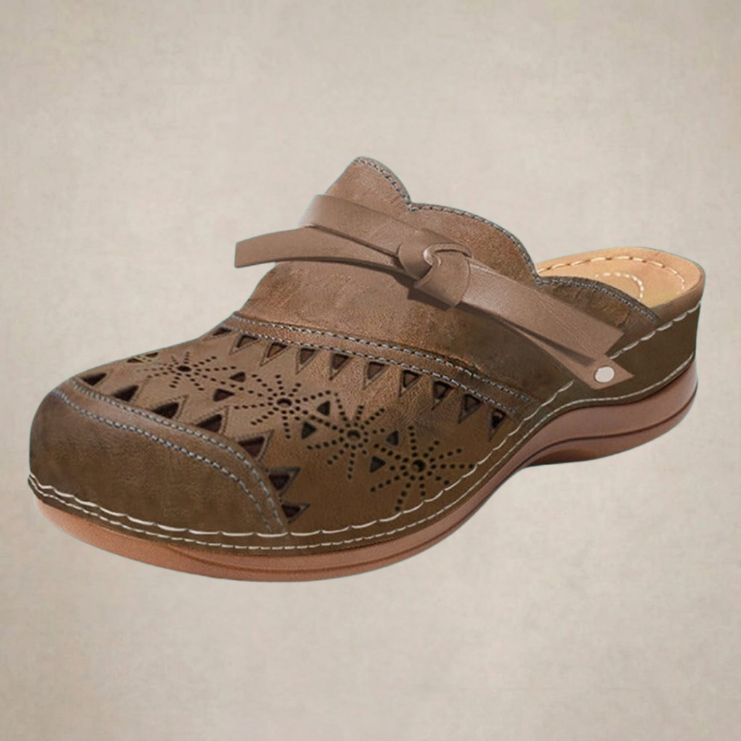 NICHOLLE™ | Bow Hollow Out Flat Mules