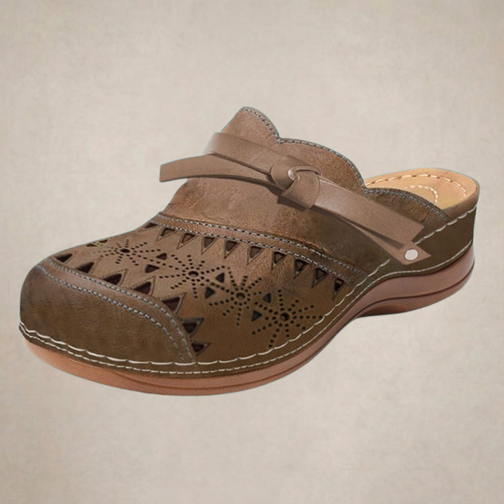 NICHOLLE™ | Bow Hollow Out Flat Mules