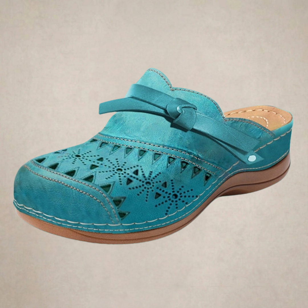 NICHOLLE™ | Bow Hollow Out Flat Mules