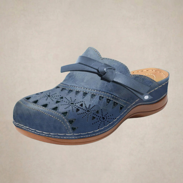 NICHOLLE™ | Bow Hollow Out Flat Mules