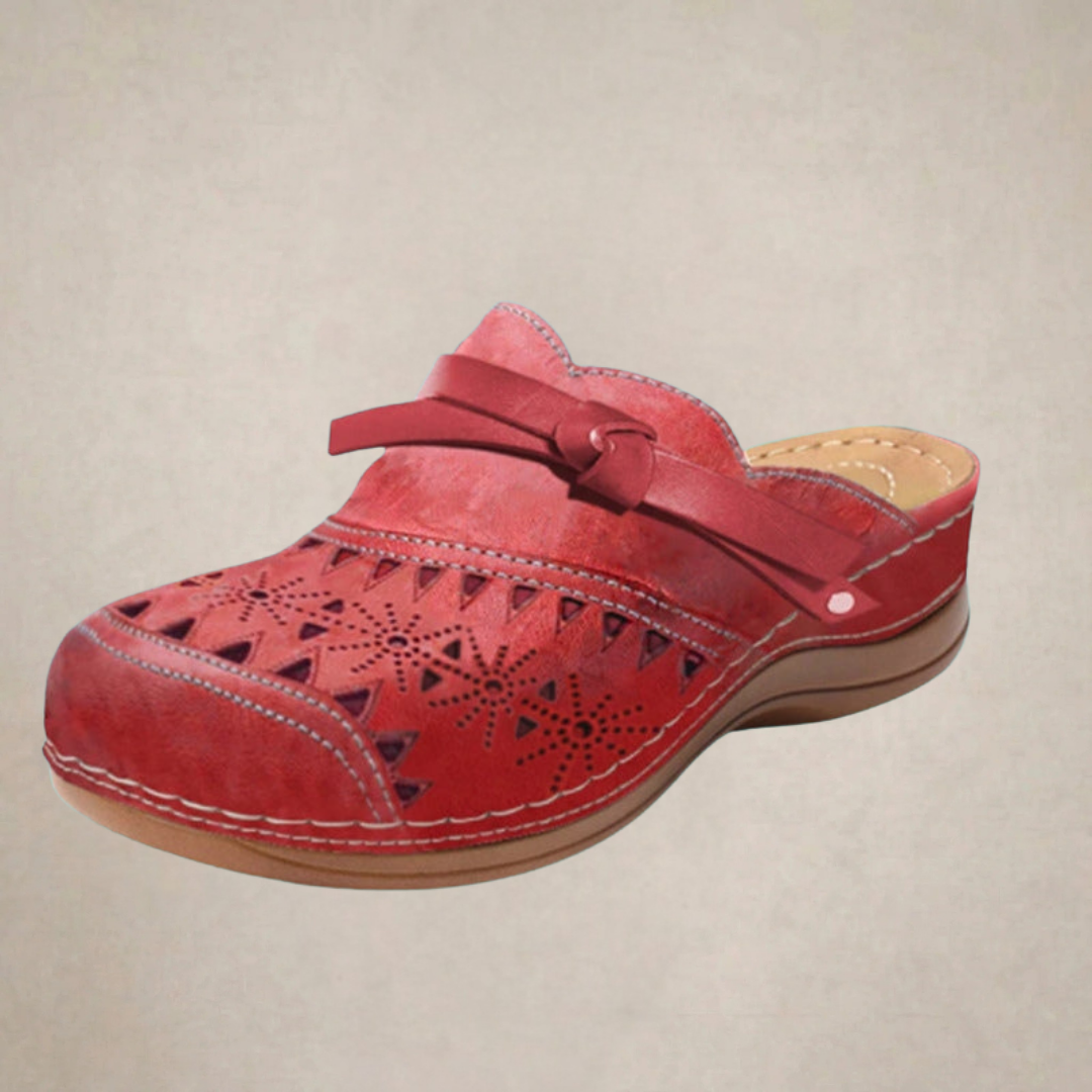 NICHOLLE™ | Bow Hollow Out Flat Mules