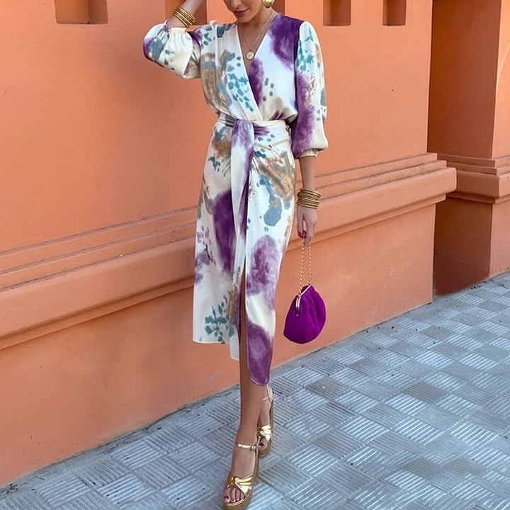 The Spark | Chic Midi Dress with Sophisticated Patterns