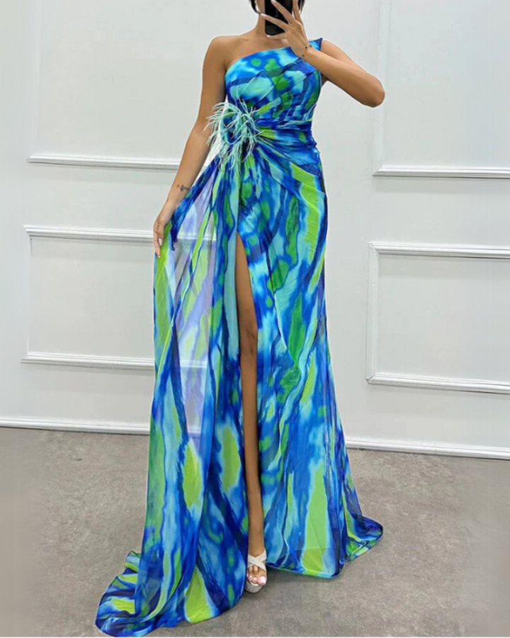 VIRELLE™ | Vibrant Draped Dress