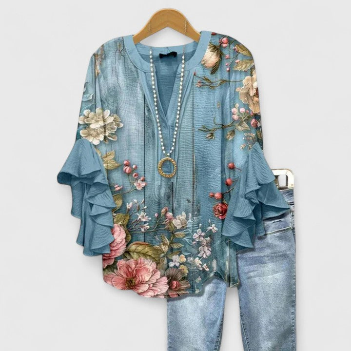 AURELIA™ | Ruffle Sleeve Statement Blouse