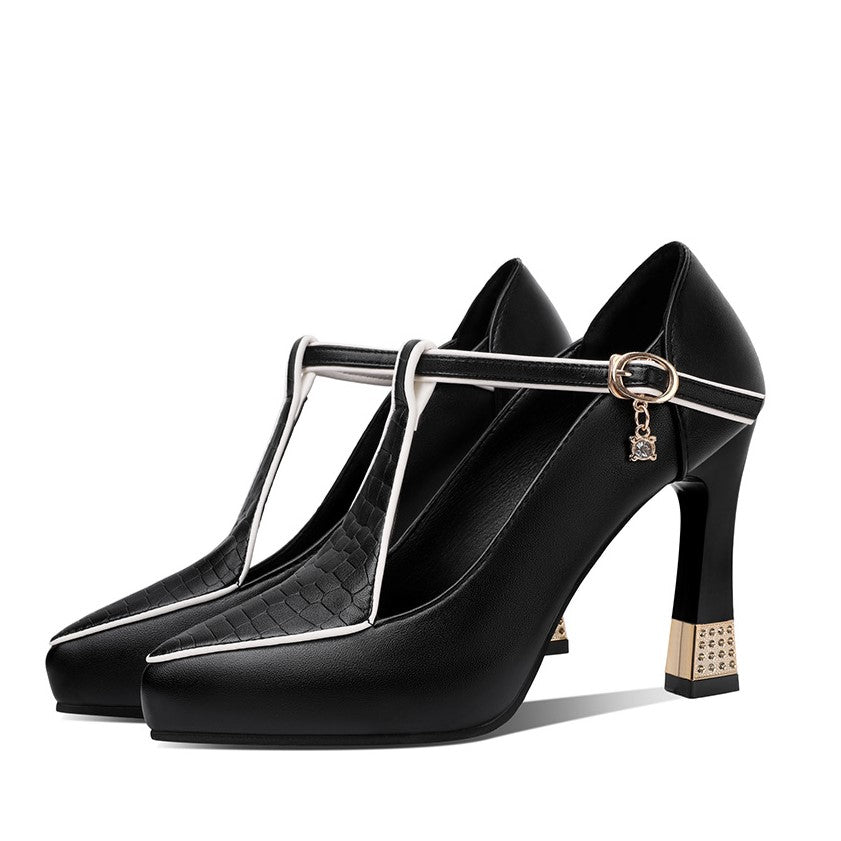 Aurora – T-Bar Jewel Court Shoes