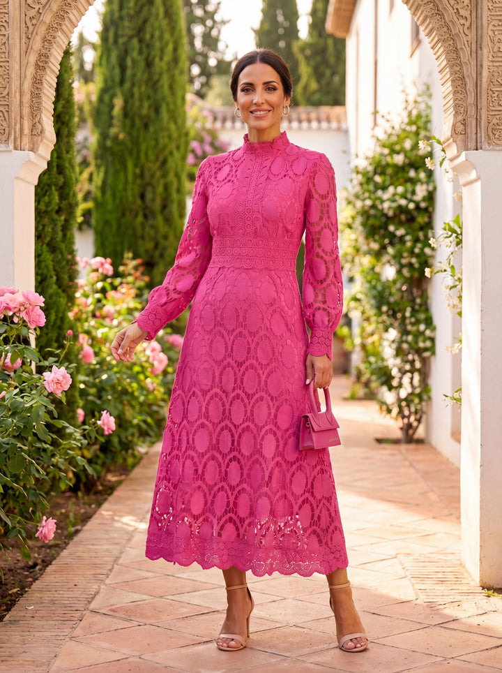 CLAIRE | Elegant Lace Maxi Dress with Long Sleeves