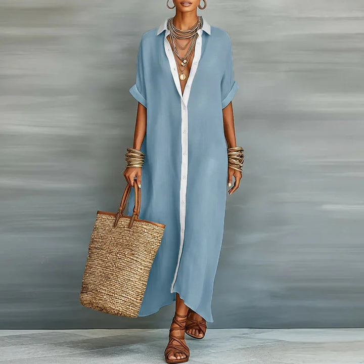 Anastasia™ | European Long button-up Shirt Dress
