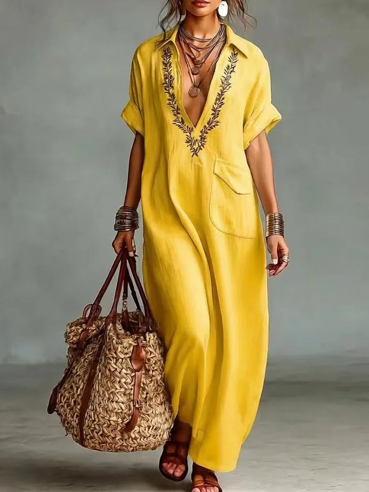 Marta | European Bohemian Maxi Dress with Floral Print