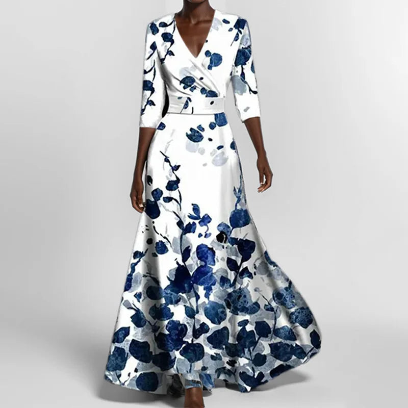 ELENA™ | Statement Print Maxi Dress