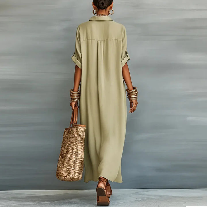 Anastasia™ | European Long button-up Shirt Dress
