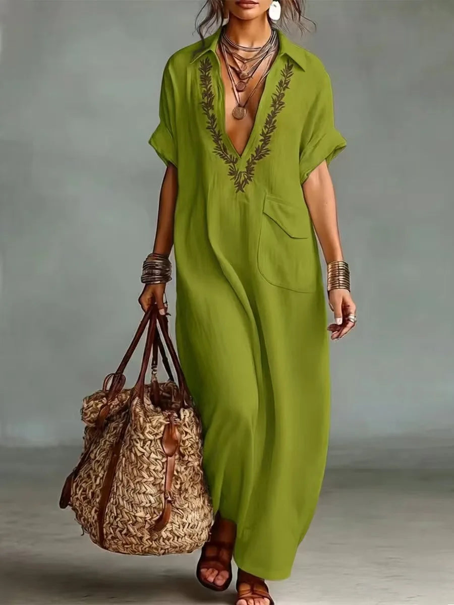 Marta | European Bohemian Maxi Dress with Floral Print