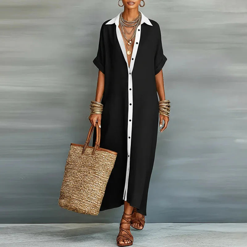 Anastasia™ | European Long button-up Shirt Dress